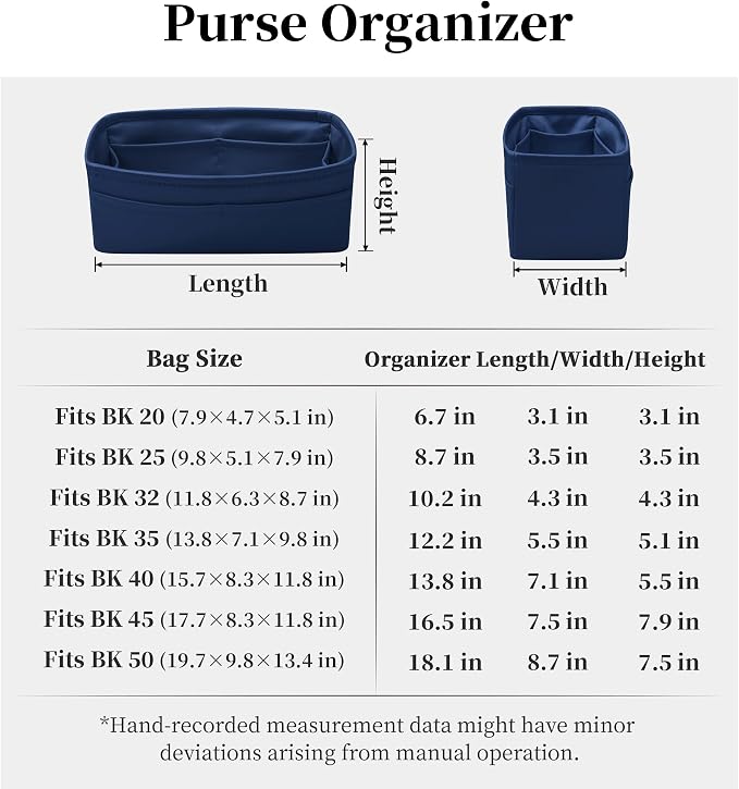 Satin Purse Organizer for Birkin 25 Sellier, Blue nuit | Custom Fit, Multiple Pockets, Lightweight Purse Essentials, Ideal for Travel, Shopping, and Daily Use - Image 7