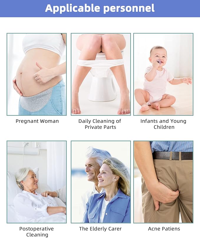 Hibbent Portable Bidet for Travel, Handheld Travel Bidet for Personal Hygiene Care, Personal Cleansing Use, Extended Nozzle, 17oz(500ml) Bathroom Toilet Spray, Purple