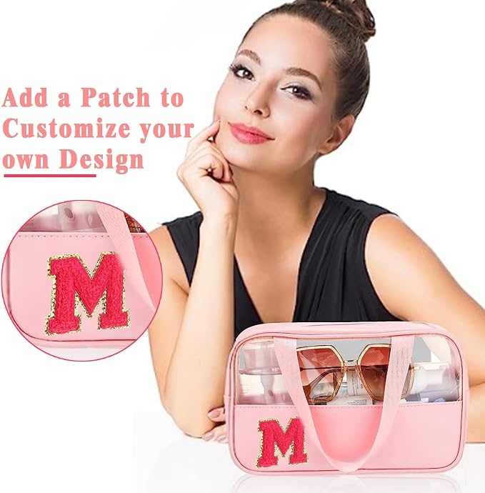 Buryeah 9 Pcs Translucent Make up Bag Toiletry Organizer for Women Men Waterproof Portable Cosmetic Travel Bag with Hanging Handles Travel Storage Carry Pouch Gifts for Bridesmaid (Pink) - Image 7