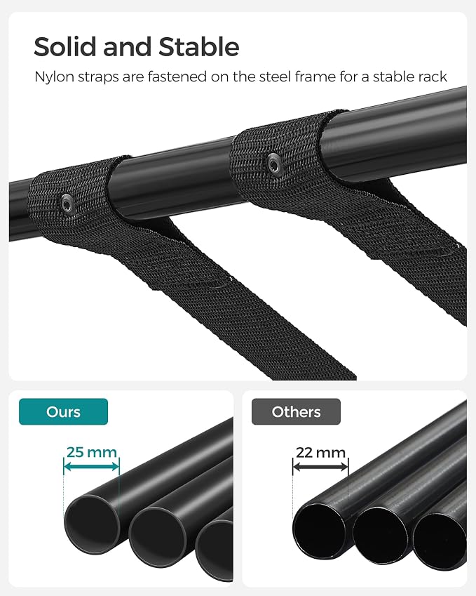 SONGMICS Luggage Rack, Pack of 2, Luggage Racks for Guest Room, Suitcase Stand, Steel Frame, Foldable, for Bedroom, Black URLR64B-2 - Image 6