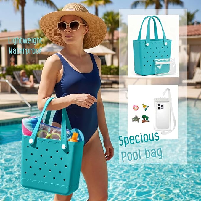 Rubber Beach Bag Waterproof Durable Large Tote Bag for Beach Sports Pool Swim Travel EVA Tote - Image 4