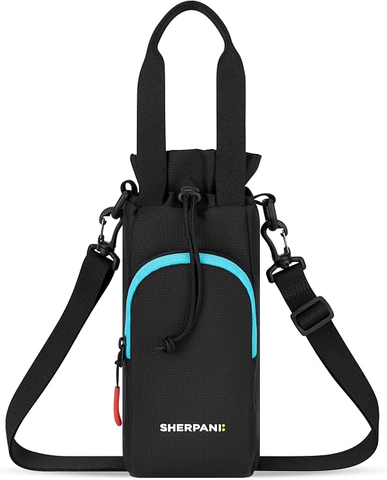 Sherpani Izzie, Water Bottle Crossbody, 32oz Bottle Carrier Bag | Bottle Holder Sling with Phone Pocket, Cross Body Drink Carrier Men Women, RFID Protection for Hiking Camping, Travel Gift by SHERPANI