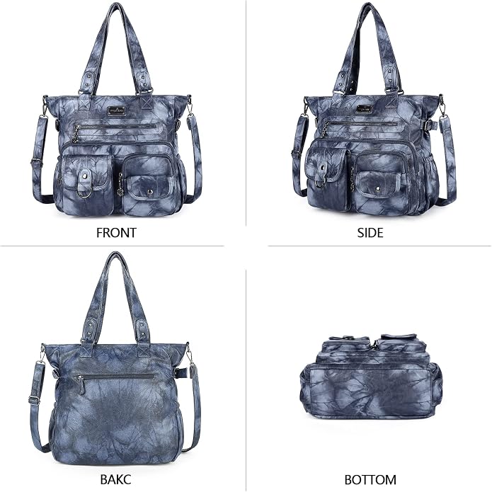 Angelkiss Purses Handbags for Women PU Tote Satchel Bags for Women Pockets Shoulder Bags… | PU - Image 5