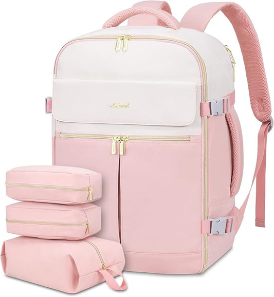 LOVEVOOK 40L Large Travel Backpack for Women, Flight Approved, Waterproof, TSA Compliant, Fits 17.3'' Laptop, 17 Pockets, 3 Packing Cubes by LOVEVOOK