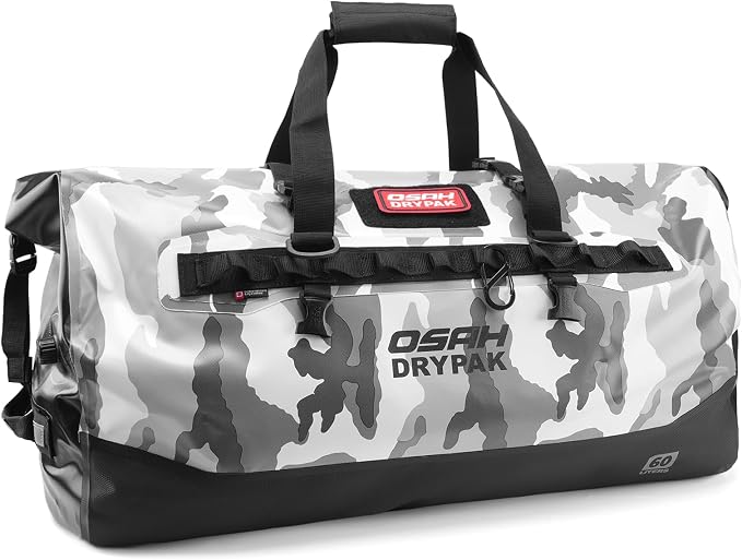 OSAH DRYPAK Waterproof Duffel Bag 25L/40L/60L – Heavy-Duty Motorcycle Tail Bag, Roll-Top Dry Bag for Travel, Camping, Boating, Kayaking, Outdoor Adventure by OSAHDRYPAK