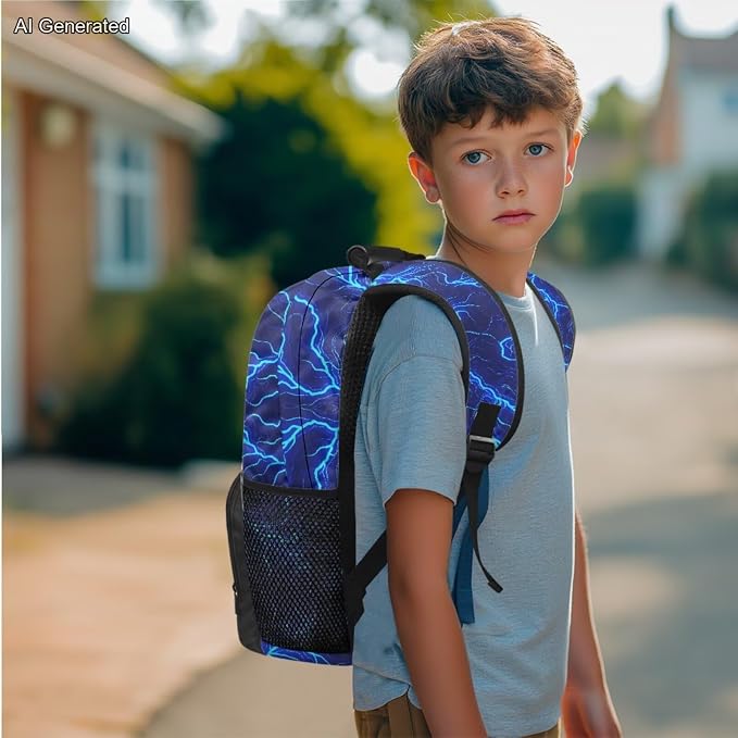 Big Eye Dinosaur Backpack for Kids Boys Backpack with Lunch Box Water Bottle Pouch and Big Pencil Case Pouch 4PCS Set Bookbag with Compartments 17 inch Study School Bag Kids Gifts - Image 3