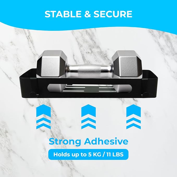Shower Caddy Adhesive, 3 Pack Rustproof 304 Stainless Steel Bath Organizers, No-Drill Shower Shelves Soap Holder for Bathroom Storage, Black - Image 6