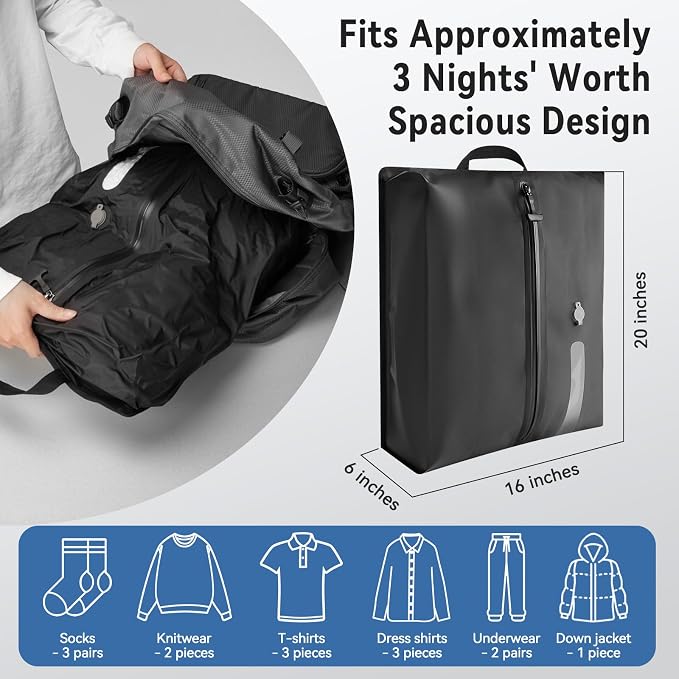 Travel Compression Storage Bags Reusable Bags Rechargeable Wireless Pump Portable Space Saver Bags for Travel-Vacuum Packing Seal for Clothes, Blankets, 19.7×15.7×5.9in, Suitcase Backpack & Luggage - Image 3