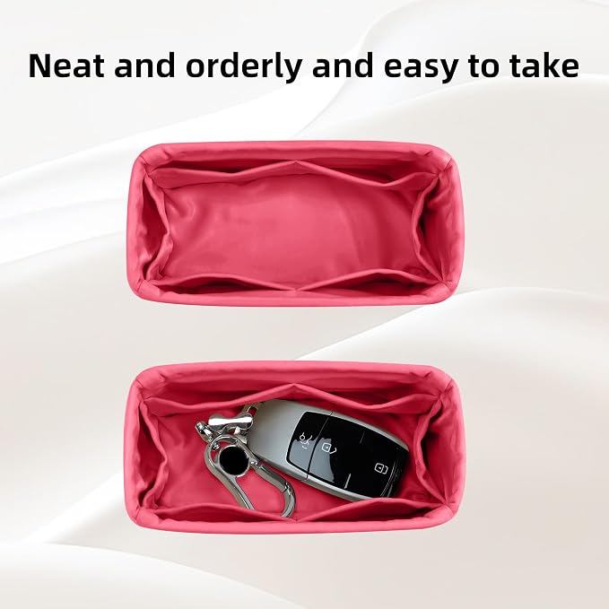 DGAZ Silk Purse Organizer Insert Fits LV Speedy 16/20/25/30/35/40/45 bags，Silky Smooth Bag Organizer，Luxury Handbag & Tote Shaper(Rose lipstick,SP16) - Image 5
