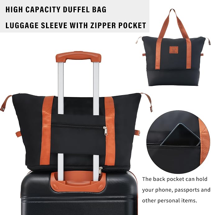 Merax Luggage Sets 2 Piece Suitcase Set 20/24 IN,Carry on Luggage and Travel Bag TSA Lock Expandable,Hard Case Luggage with Spinner Wheels,Black and Brown - Image 3