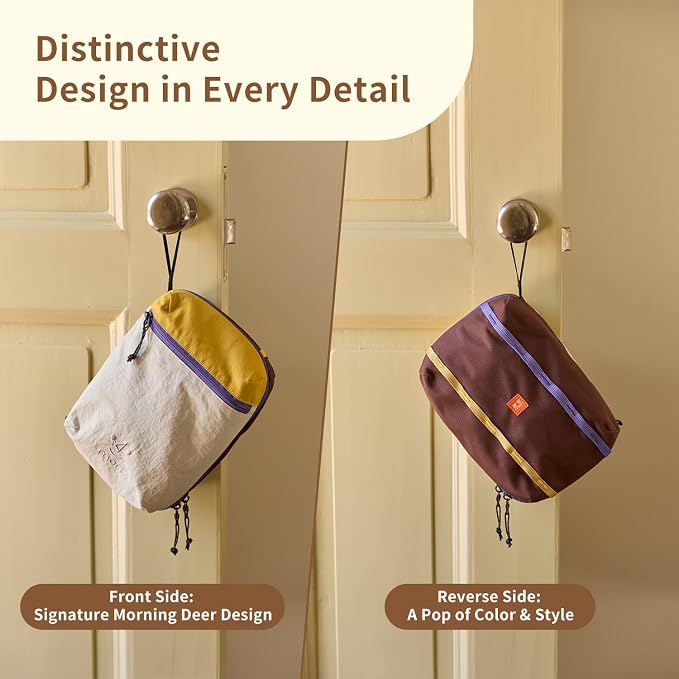 morning deer Small Toiletry Bag Travel Bag with Hanging Hook | Dry-wet Separation,Makeup Cosmetic Bag,Shaving Kit Toiletry Bag, Travel Organizer for Shampoo,Toiletries,Gym,Camping - Image 7