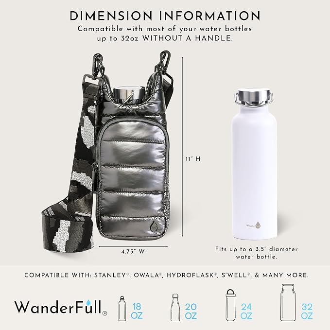 WanderFull Original HydroBag Crossbody Water Bottle Holder with Phone Pocket, Fits Water Bottles up to 32 oz - Image 4