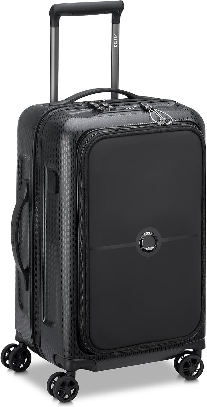DELSEY PARIS Turenne Hardside Luggage with Spinner Wheels, Black, 2-Piece Set with Soft Pocket (19/27) - Image 2