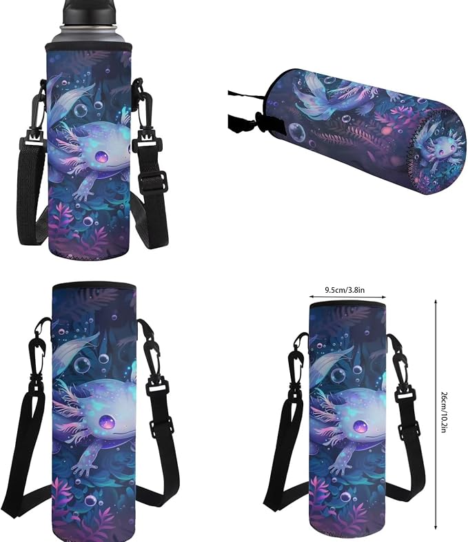 Galaxy Axolotl Backpack with Lunch Box Kids Girls 6-8/5-7 Ocean Elementary School Bookbag Lunch Bag Pencil Case Water Bottle Holder 17in Under the Sea Book Bags 4PCS Student Back Pack Set - Image 7