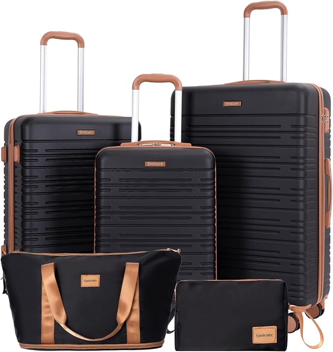 Luggage Sets 3 Piece,Suitcases with Double Spinner Wheels and TSA Lock,Hardcase 5 set Luggage with Travel Duffel Bag,Carry On Luggage Set by Unknown