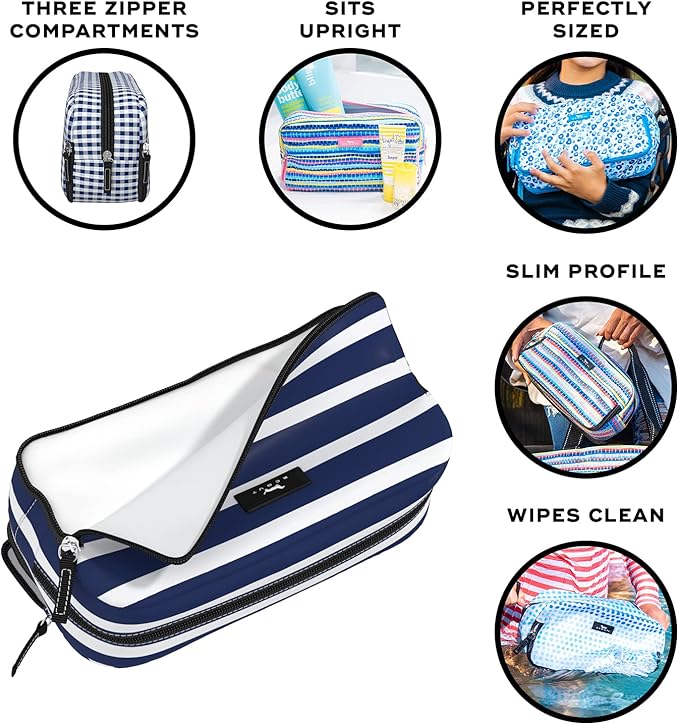 SCOUT 3-Way Toiletry Bag - Travel Makeup Pouch for Women with Three Zipper Compartments - Stands Upright, Wipes Clean - Image 2