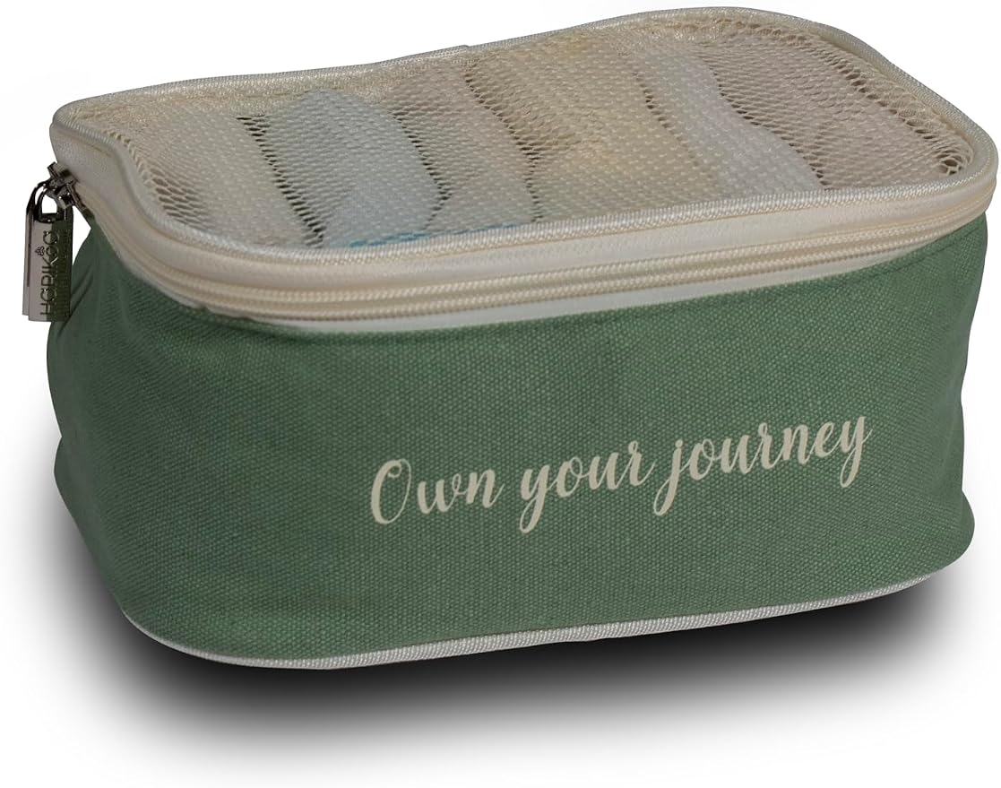 HARIKOA Inspirational Travel Storage Organizer Set, Packing Cubes with Motivational Quotes, 7 Pieces (Sage Green) - Image 3