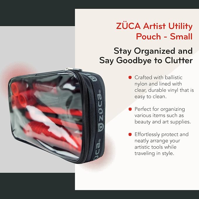 ZUCA Pro & Sport Bag Accessory: Small Artist Utility MakeUp Pouch - Durable, Spacious Cosmetic Storage Solution For Travel & Professional Use - Image 2