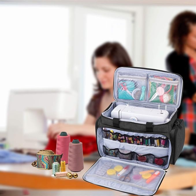 LUXJA Sewing Machine Case with Removable Padding Pad, Black | Travel Case for Most Standard Sewing Machines & Accessories, Bag Only - Image 8