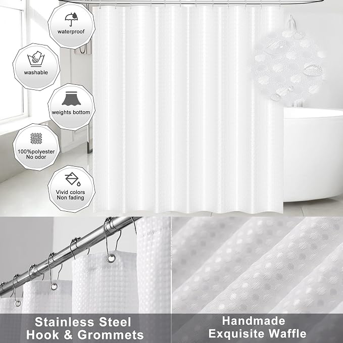 34PCS Bathroom Accessories Set with Shower Curtain,Rugs,Bath Towel,Trash Can,3PCS Lotion Soap Dispenser, Toothbrush Holder, Soap Dish,Tumbler Cup,6PCS Wood Tags Bath Accessories with Tray for Bathroom - Image 3