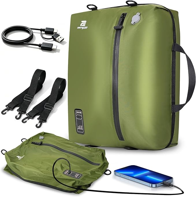 Travel Vacuum Bags with Built-in Pump, Green | Reusable Vacuum Seal Bags for Clothing,Luggage,Packing Compression Storage Bags for Carry-On,Suitcase&Backpack by ESCRODOI-Fromcourttotrailpackinperformance