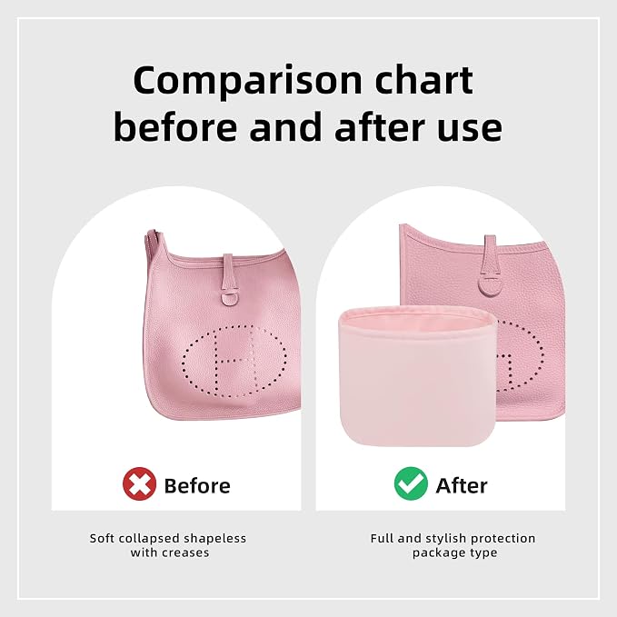 DGAZ Silky Purse Organizer Insert Fits Evelyne TPM/PM/GM/TGM Bags, Luxury Handbag & Tote Organizer, Simplicity bag organizer（Pink,GM） | Soft and Lightweight,Perfect Fit,Multi-pocket Storage,Bag Protector,Luxury Bag Care,Handmade,for Smooth Bag Organizer - Image 4