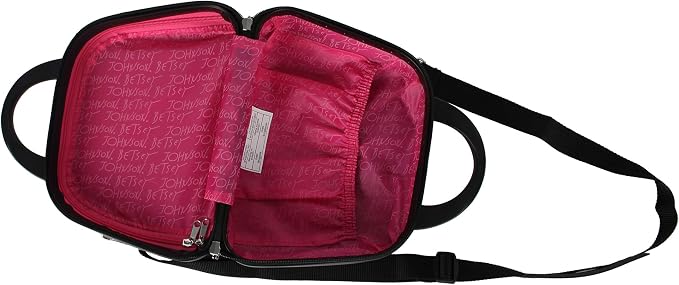 Betsey Johnson Hardside Cosmetic Case - Lightweight Small Size Hardshell Travel Hand Makeup Bag - Adjustable Shoulder Strap - Bag for Women and Girls - Multi-Functional Case - Image 5