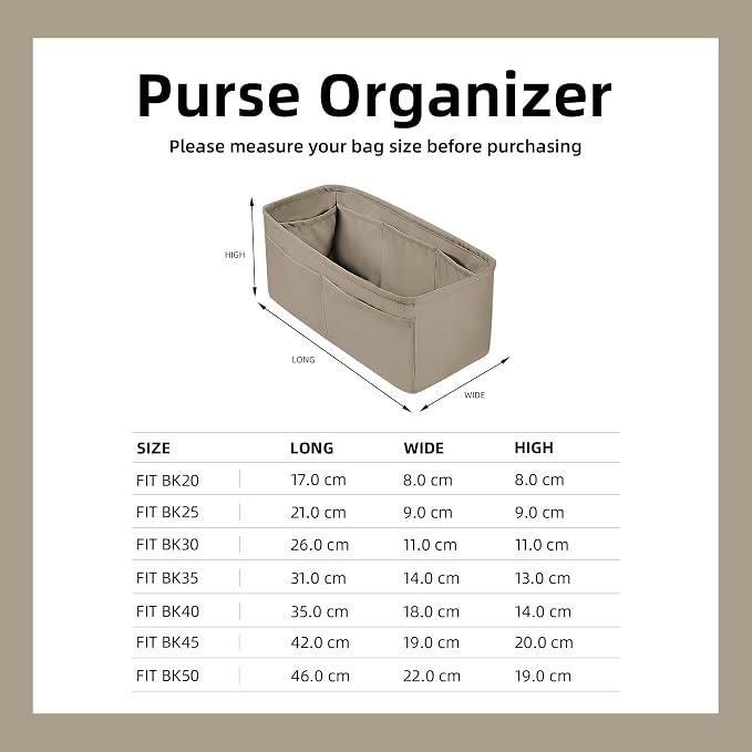 DGAZ Silk Purse Organizer Insert for Birkin Bag(Gris tourterelle,BK40) | Soft and Lightweight,Perfect Fit,Multi-pocket Storage,Bag Protector,Luxury Bag Care,Handmade,for Smooth Bag Organizer - Image 8