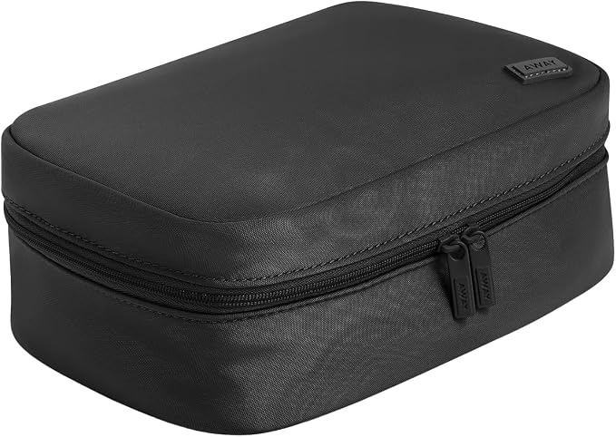 Away Small Toiletry Bag - Water-Repellent Travel Toiletry Bag with Clamshell Opening, Interior Compartments, Retractable Top Handle - Jet Black - Image 2