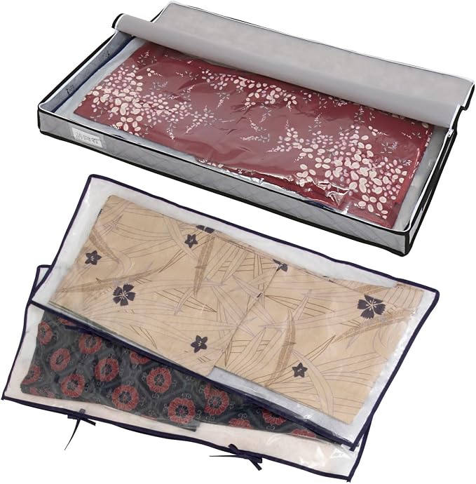 Astro 171-83 Activated Carbon Deodorizer, Slim Kimono Storage Case & 3 Storage Bags, Yukata Storage Bag, Deodorizing with Activated Carbon, Breathable Non-Woven Fabrics, Transparent, Clear and Visible by ASTROSTORAGE