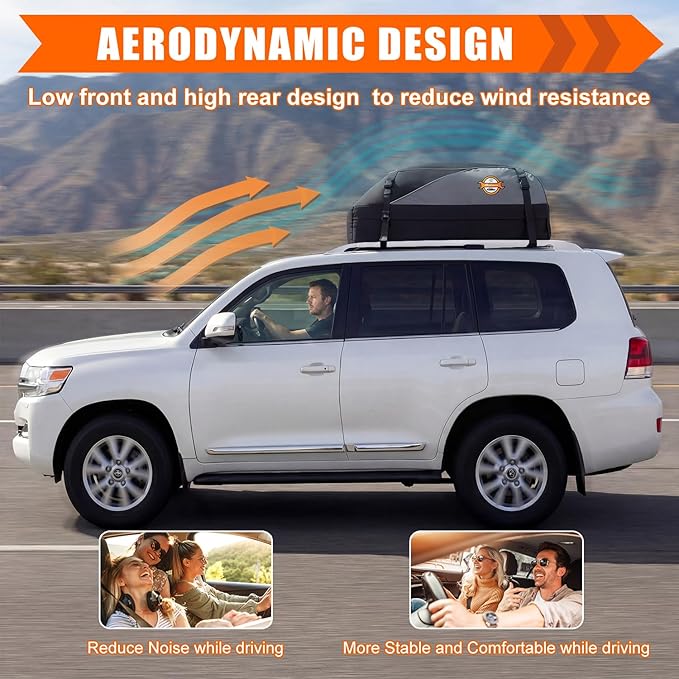 Sailnovo Rooftop Cargo Carrier Roof Bag,15 Cubic feet Soft Waterproof Car Roof Bag fit Cars with/Without Rack, 4 Tie-Down Straps, 4 Door Hooks, Foldable Car Top Carrier for Road Trip Camping Travel - Image 4