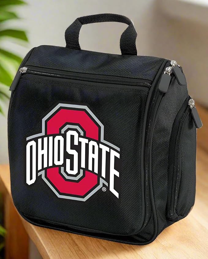 Broad Bay Official Ohio State Toiletry Bag Hanging Travel Organizer | Buckeyes Fan Gift, 1680D Ballistic Polyester, Clear Pockets, Side Zip Storage, Grooming, Shaving, Cosmetics, Alumni Gift - Image 6