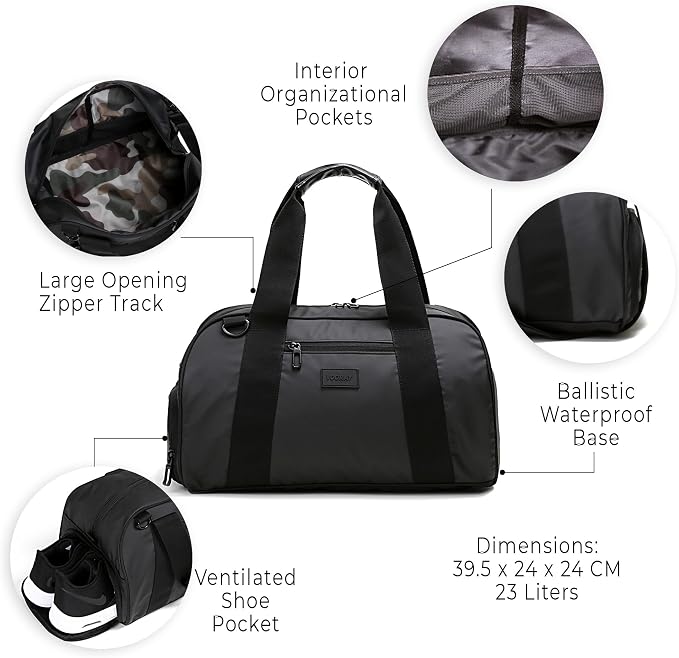 Vooray Burner Duffel Bag - 23L Small Gym Bag for Women and Men with Shoe Compartment, Lightweight Travel Duffel for Training, Sports, Overnight Use - Image 4