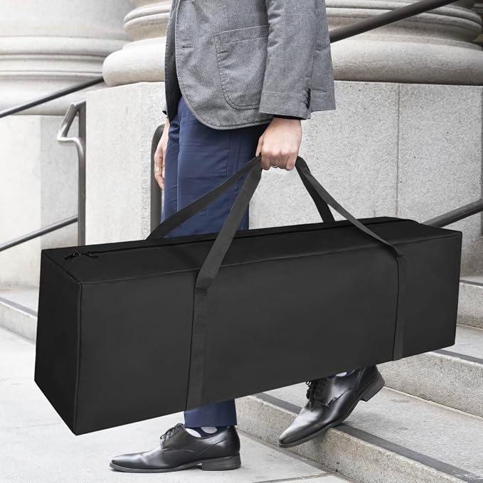 COOLBEBE 52" Sports Duffle Bag - 160L Extra Large Travel Duffel Luggage Bag with Upgrade 2-way Lockable Zippers, Sturdy & Water Resistant Long Duffle Bag for Camping Moving (Black 52inch 2Pack) - Image 6