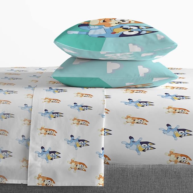 Bluey Bingo Full Comforter Set 7 Piece Soft Kids Cartoon Bedding, Multi | Bed in a Bag, Comforter Sheets Shams Pillowcases, Official Brand, Soft Microfiber, Machine Washable, Kids Gift - Image 4