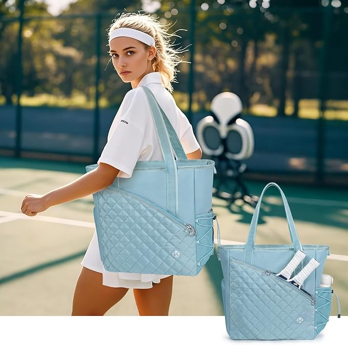 KAVIGOR Pickleball Tote Bag for Women with Fence Hook, Quilted Pickleball Bag Holds 3-4 Paddles with Shoe Compartment - Image 2