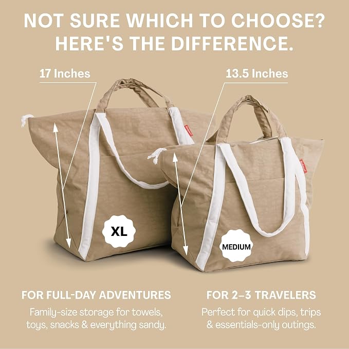Bodysurf Beach Bag Waterproof Sandproof, Foldable Packable Travel Zip Tote - Image 5