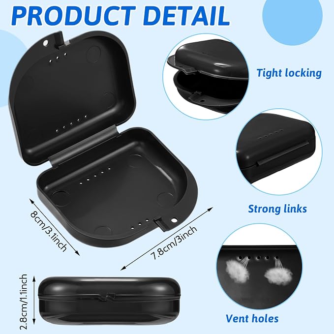Sherr Dental Retainer Case with Holes,120 Pcs,Black - Image 2