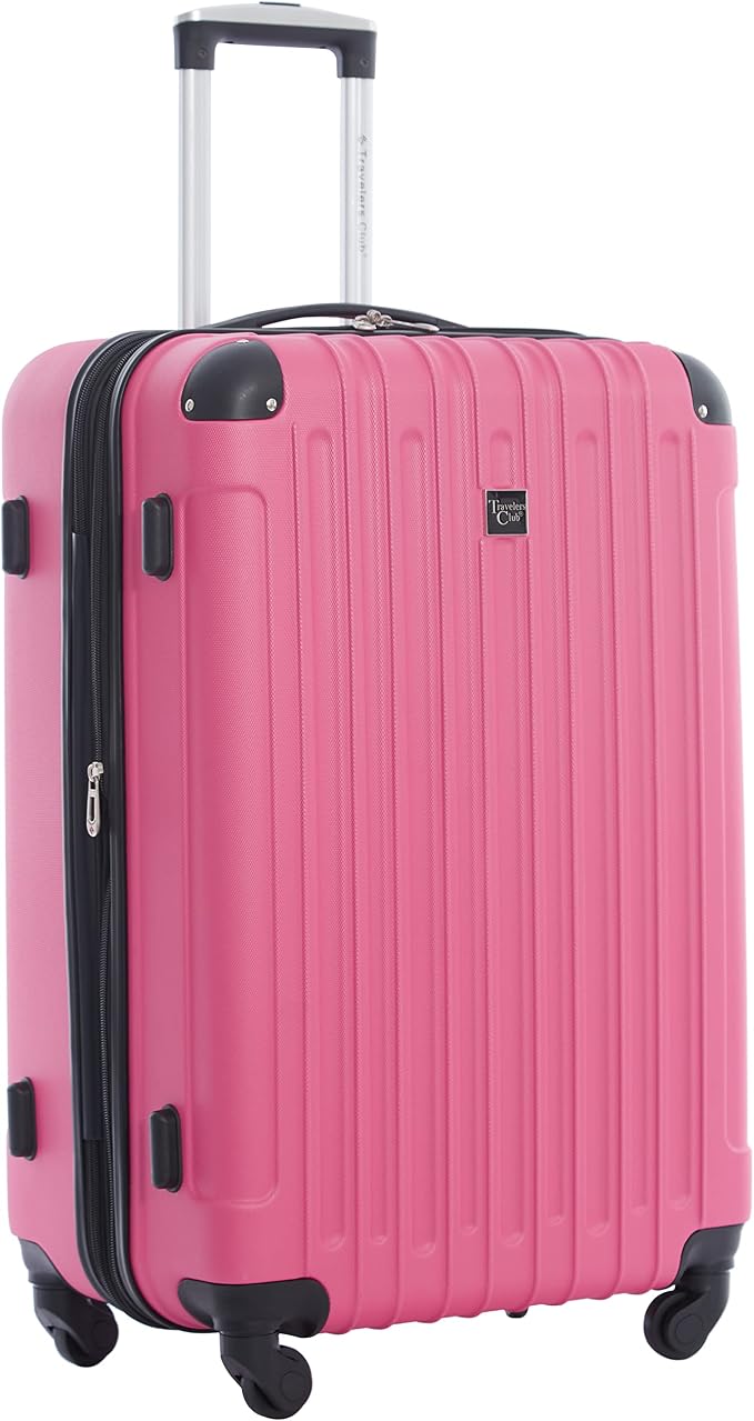 Travelers Club Midtown Hardside 4-Piece Luggage Travel Set, Bubble Gum - Image 4