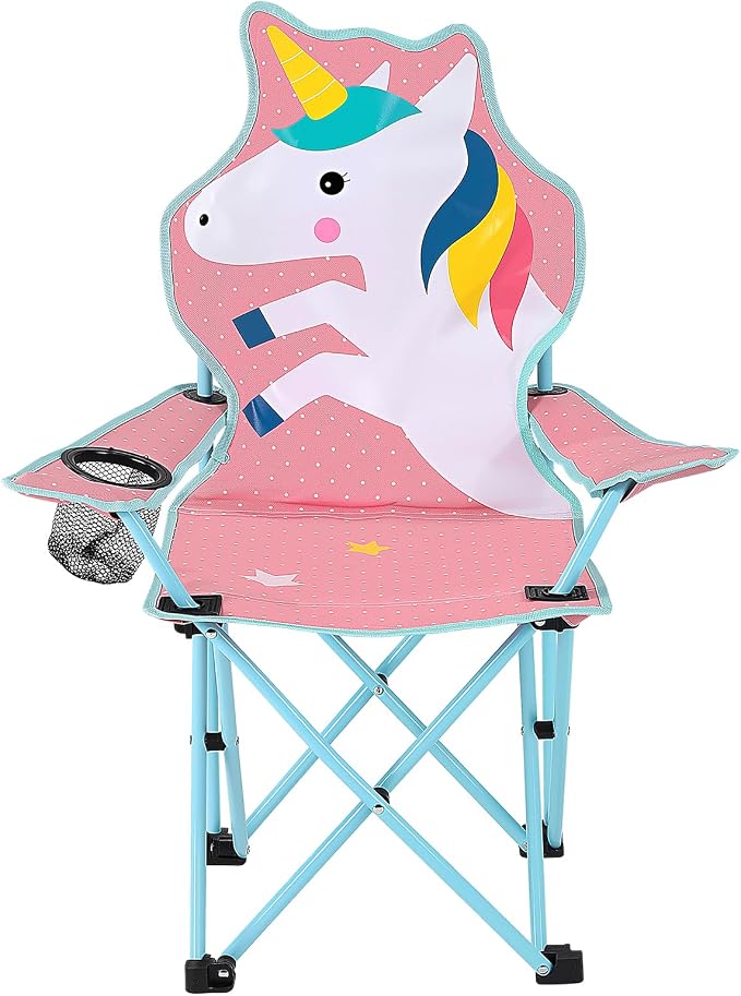KABOER Kids Outdoor Folding Camping Chair with Cup Holder Carrying Bag | Portable Camping Chair for Beach Picnic Camping Travel Lawn Ages 3-10 by KABOER