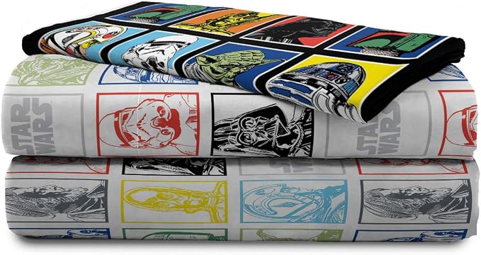 Jay Franco Kids Sheet Set with Fitted, Flat Sheets & Pillow Cover - Ultra-Soft Bedding with Pillowcase for Room Decor, Multi - Star Wars, 4 Piece Full - Image 6