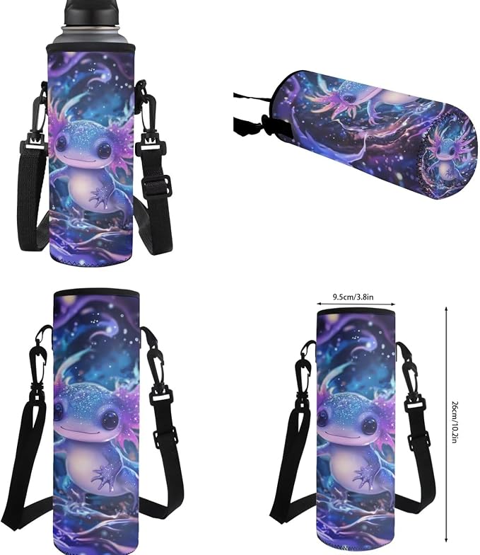 Galaxy Axolotl Backpack with Lunch Box Kids Girls 6-8/8-9 Ocean Elementary School Bookbag 17in Preschool Book Bags 4 in 1 Student Back Pack and Lunch Bag Pencil Case Water Bottle Holder Set - Image 7