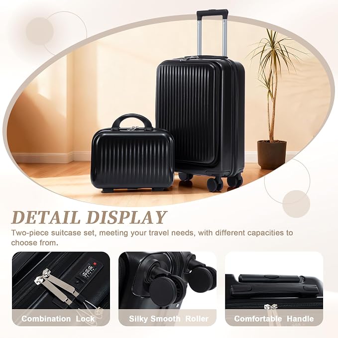 20/14 Inch Hardside Luggage, Lightweight Durable Suitcase with Spinner Wheels - Image 3