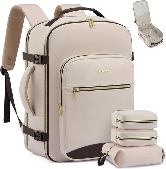 LOVEVOOK 40L Travel Backpack Flight Approved Carry on Backpack,3 Packing Cubes,Waterproof Personal Item Travel Bag,TSA Carry on Luggage Suitcase Travel Essentials,Gifts for Women & Men,fits 17" Laptop by LOVEVOOK