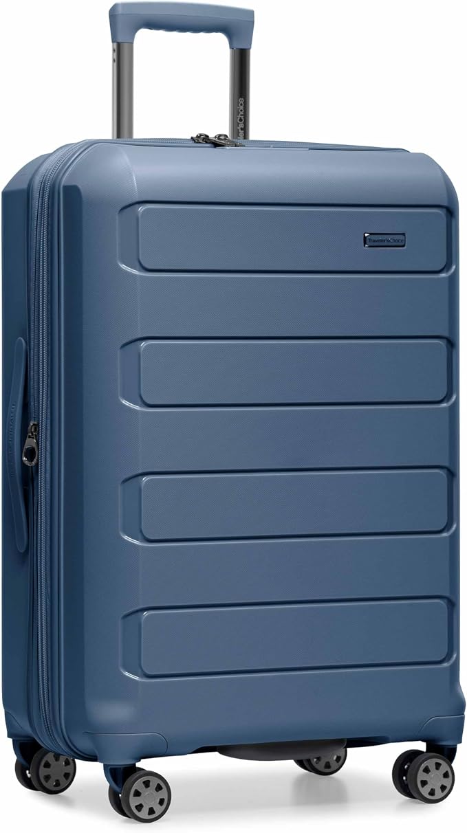 Traveler's Choice Pagosa Hardshell Expandable Luggage with Spinner Wheels, Slate Blue, 27-Inch Medium by TravelersChoice