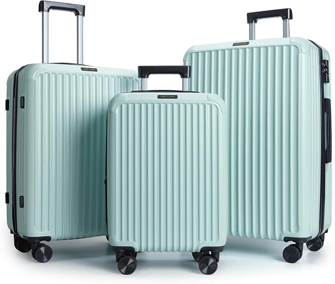LIGHT FLIGHT 3 Piece Luggage Sets With Spinner Wheels Hardshell TSA Lock | Durability, Spinner Wheels, Hardside Lightweight, TSA Lock, Durable, PC+ABS, Mobility by LIGHTFLIGHT
