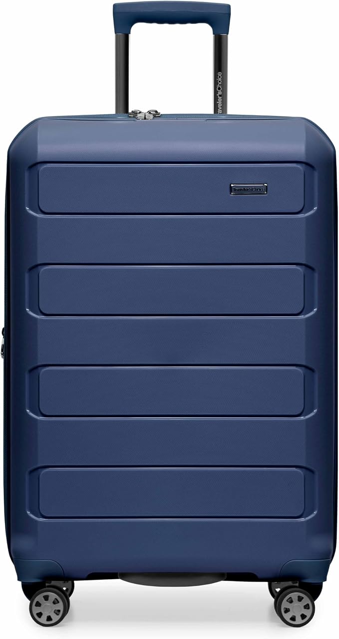 Traveler's Choice Pagosa Hardshell Expandable Luggage with Spinner Wheels, Navy, 27-Inch Medium - Image 2