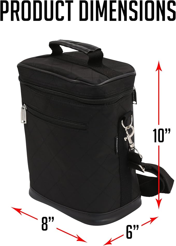 Primeware 6 Pack Bottle Beer Bag Extra Thick Insulation Keeps Drinks Cold Multi-Use for Water, Beer, Coffee or Any Other Beverage, BYOB & Barbecues (Black) - Image 2