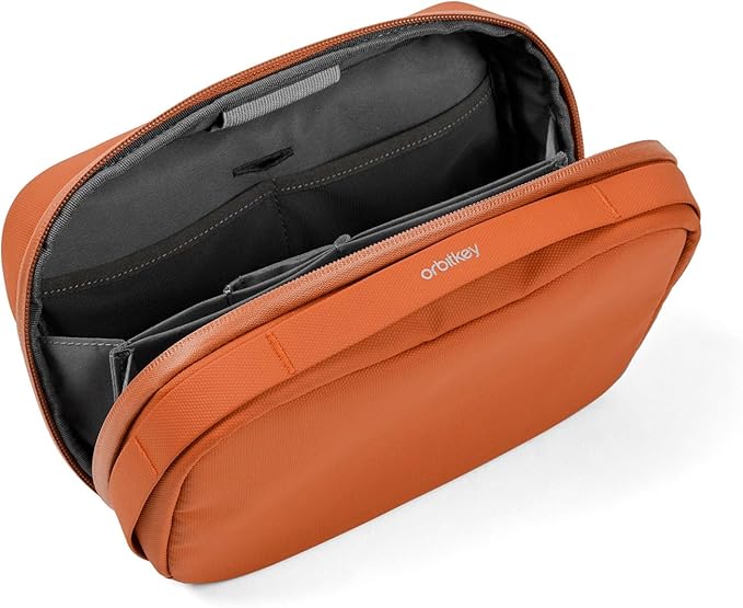 Orbitkey 2-in-1 Tech Accessory Pouch with Detachable Slim Sleeve – Travel Electronics Organizer for Cables, Chargers, Earbuds, Power Bank – Compact Gadget Bag & Portable Tech Storage Case (Terracotta) - Image 6