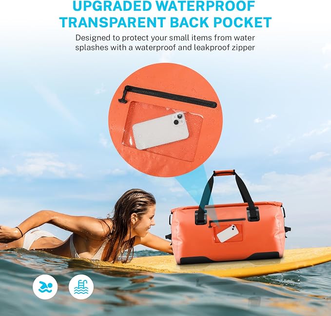Gonex Extra Large Waterproof Dry Duffel Bag, Roll-Top PVC Gear Bag | Waterproof PVC, Roll-Top Closure, Wet Pocket, Shoulder & Hand Carry, Kayaking, Paddleboarding, Travel - Image 3